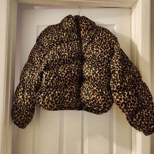 Leopard Print Puffer Jacket